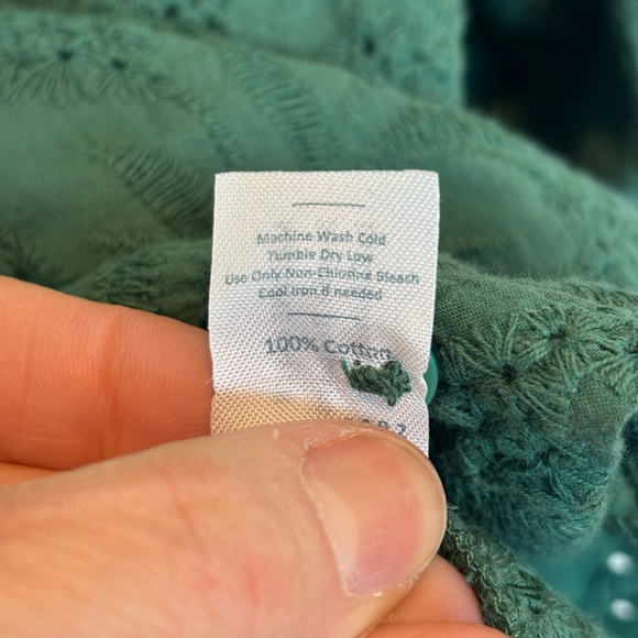 Marine Layer Green Lace V-Neck Blouse - Picture 4 of 6